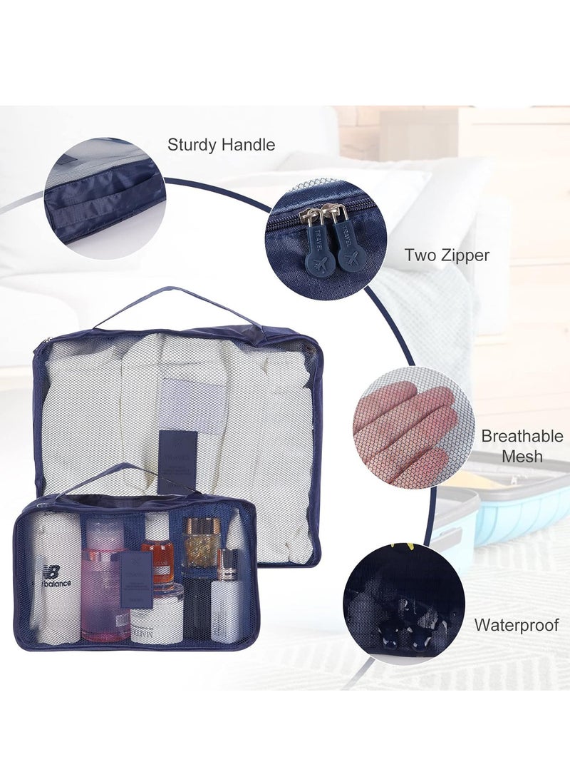 Generic - 6Pcs Set Travel Luggage Organizer Packing Cubes Set Storage Bag Waterproof Laundry Bag Traveling Accessories(Blue) - Image 1