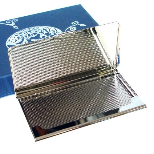 Antique Alive Mother of Pearl Yellow Green Red Business Credit Name Id Card Case Holder Metal Stainless Steel Engraved Slim Purse Pocket Cash Money Wallet with Colorful Patchwork Design - Image 5