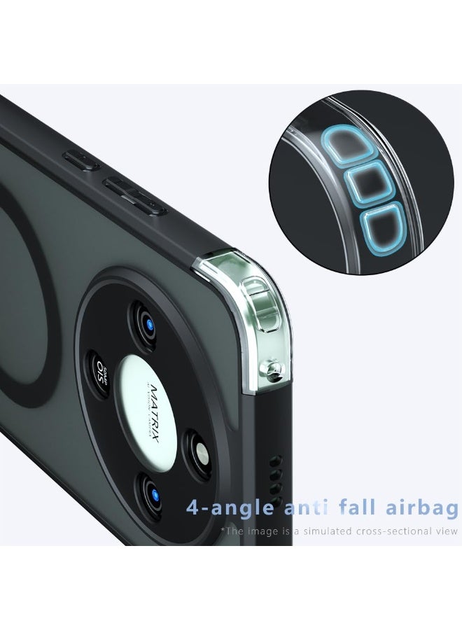 general for Honor X9D 5G/Magic 8 Lite Case, MagSafe Compatible, Shockproof TPU & PC Material, Camera Protection Frosted Anti-Fingerprint Black Cover - Image 3