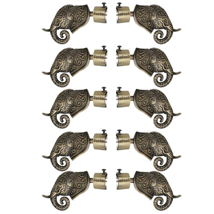 ALUMINIUM ANTIQUE FINISH CURTAIN BRACKETS FOR WINDOW AND DOOR PARDA HOLDERCURTAIN HOLDERS FOR WALL 1 INCH ROD SUPPORT FITTINGS CURTAIN ACCESSORIES 5 SET 10 PCS
