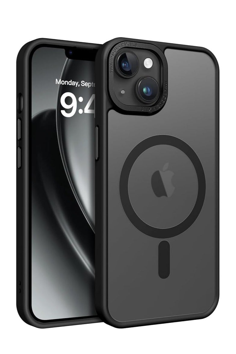 كاميرا خلفية مغناطيسية لهاتف آيفون 13/14 مع ماج سيف، كاميرا خلفية للصدمات، أسود