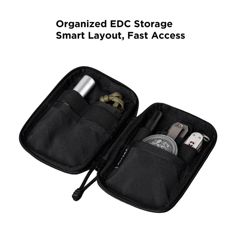 ALPAKA HUB Pouch Pro EDC Organizer - Small Tool Pouch for Electronics, Cables with YKK Zipper, Daily Use and Travel - Black Axogrid 300D Weatherproof UV Resistant Fabric - Image 2