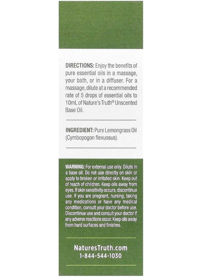 Nature's Truth - Nature's Truth 100% Pure Lemongrass Essential Oil, 0.51 Fluid Ounce - Image 1