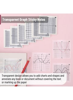 Mr. Pen Transparent Graph Paper Sticky Notes 300 Sheets 3X3 Inch Graph Sticky Notes Math Graph Paper Graphing Sticky Notes Grid Sticky Notes Grid Notepad Mini Graph Paper  - Image 4