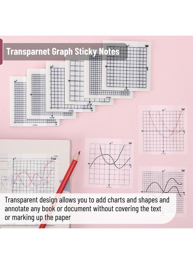 Mr. Pen - Transparent Graph Paper Sticky Notes 300 Sheets 3X3 Inch Graph Sticky Notes Math Graph Paper Graphing Sticky Notes Grid Sticky Notes Grid Notepad Mini Graph Paper - Image 1