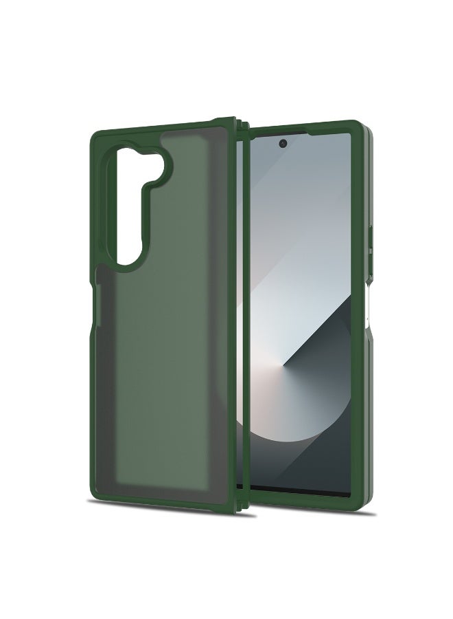NIBEMINENT Four Corners Of Fall Prevention Protection Case With Magsafe For Samsung Galaxy Z Fold 6, Dark Green