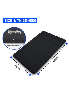 Bukela Memory Foam Bath Mat, (2 Pack) Non-Slip Bath Mat, 40x60 cm Softness, Highly Absorbent, Bathroom Carpet, Super Soft Microfiber Bath Rug (Black)  - Image 5