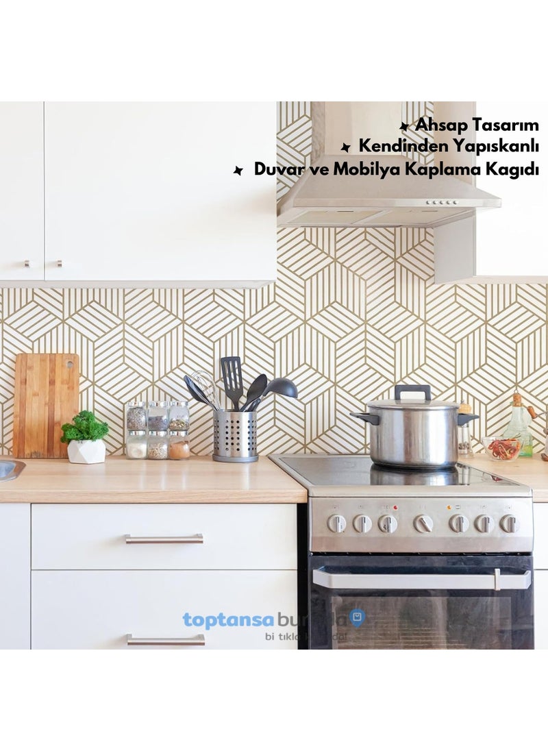 Technosmart 45CM×100CM Self Adhesive Covering Paper Kitchen Cabinet Table Wall Modern Looking  - Image 2