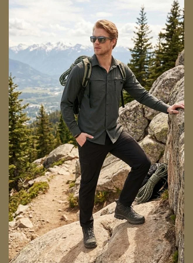 بوراتي Buratti Trekking and Water Repellent Classic Collar Long-Sleeved Pocket Shirt Men's SHIRT 693820