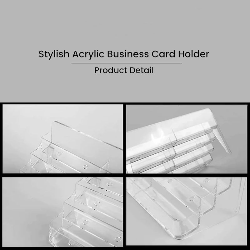 DAHSHA 8 - Tier Premium Acrylic Transparent Crystal-Clear Visiting Business Card Holder/Display Stand Desk Organizer For Office Table - Image 3