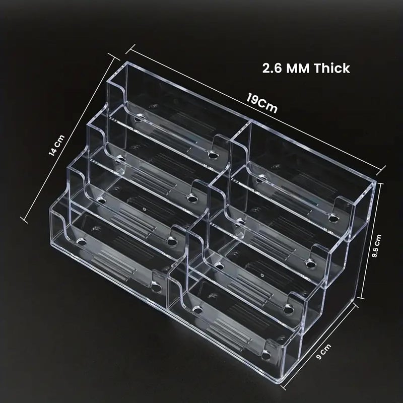 DAHSHA 8 - Tier Premium Acrylic Transparent Crystal-Clear Visiting Business Card Holder/Display Stand Desk Organizer For Office Table - Image 2
