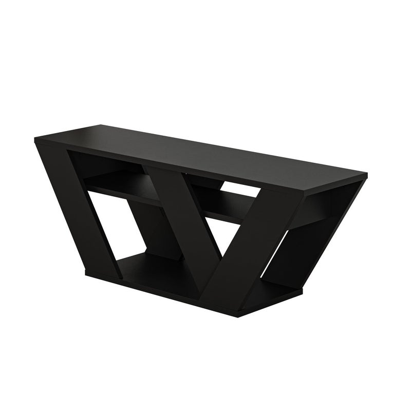 موراه هوم Modern Tv Stand Up To 43 Inches Tvs | Modern Tv Units For Living Room | 2Tier Shelf Wooden Storage Cabinet | 110X30X40 Cm - Black Bute- 2 Years Warranty - Image 4