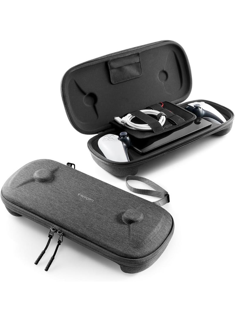 Spigen Klasden for PlayStation Portal Remote Player Carrying Pouch Case Slim Fit Portable Protective EVA Hard Shell Pouch Cover Travel Bag - Charcoal Gray - Image 1
