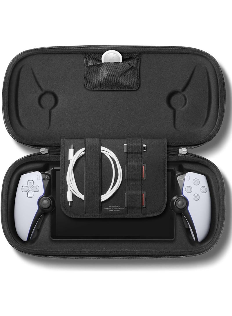 Spigen Klasden for PlayStation Portal Remote Player Carrying Pouch Case Slim Fit Portable Protective EVA Hard Shell Pouch Cover Travel Bag - Charcoal Gray - Image 4
