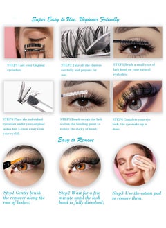 GUDOO Lash Clusters 320pcs Individual Lashes 60D&80D DIY Lash Extensions D Curl Lash Clusters False Eyelashes Natural Look 10-16mm Mix Cluster Eyelash Extensions EASY TO USE  - Image 5