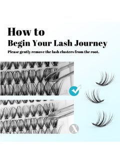 GUDOO Lash Clusters 320pcs Individual Lashes 60D&80D DIY Lash Extensions D Curl Lash Clusters False Eyelashes Natural Look 10-16mm Mix Cluster Eyelash Extensions EASY TO USE  - Image 2