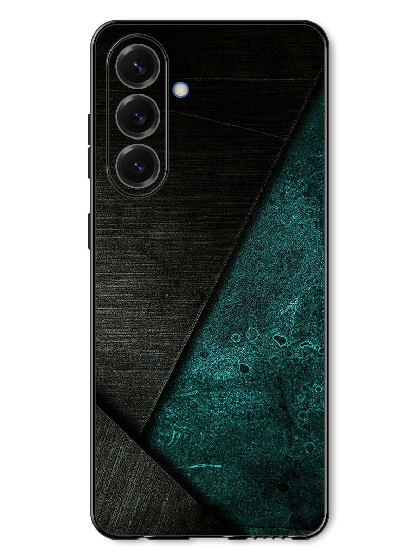 Theodor حافظة متوافقة مع سامسونج جالاكسي A17/ M17 6.7 بوصة حماية مضادة للصدمات غطاء بامبر أسود ونمط أخضر داكن - Image 1