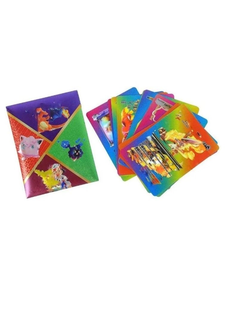 Pokemon 10 Pcs Rainbow Foil Cards Assorted Pack - In  Envelope - V Series Vmax GX Rare and Common  Cards (Rainbow Color) - Image 1