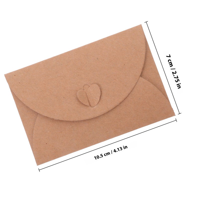 40 Sets of Vintage Envelopes with Blank Cards Small Envelopes with Heart Clasp for Wedding Invitations Greeting Cards Business Cards Party Favors Decorative Envelopes - Image 2