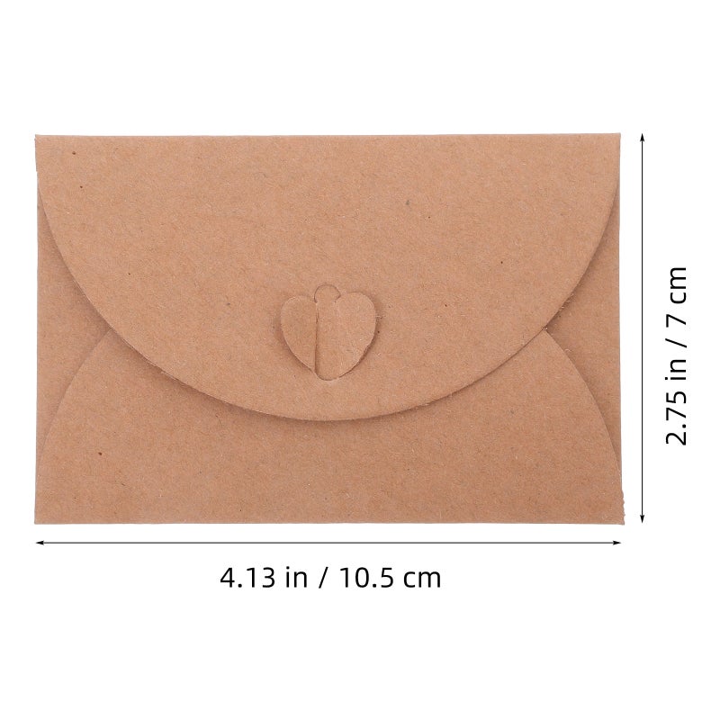 40 Sets of Vintage Envelopes with Blank Cards Small Envelopes with Heart Clasp for Wedding Invitations Greeting Cards Business Cards Party Favors Decorative Envelopes - Image 3