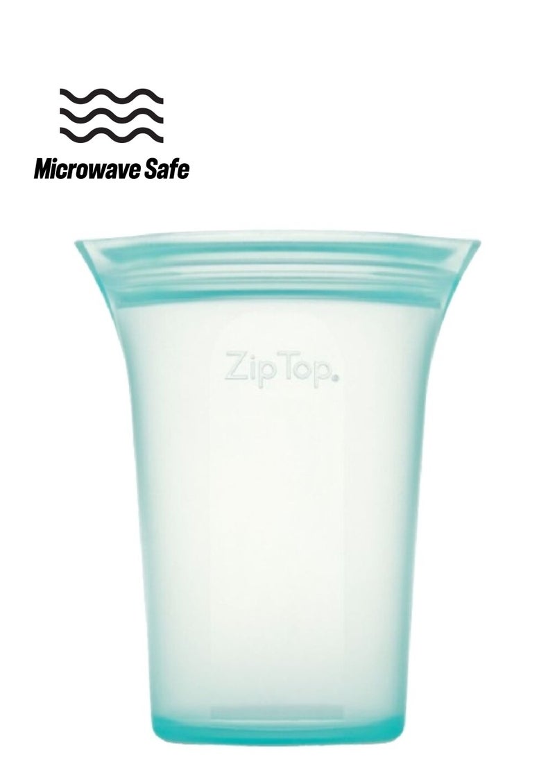 زيب توب آمنة للاستخدام في الميكروويف وغسالة الأطباق، خالية من مادة BPA، حاوية وجبات خفيفة من السيليكون محكمة الغلق وقابلة لإعادة الاستخدام باللون الأخضر 473 مل 6037390 - Image 1