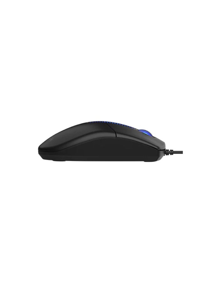 A4TECH N-530S Wired Optical Mouse – Silent Click Technology – 1200 DPI High-Precision Sensor – USB Plug & Play – 4-Way Scroll Wheel – Blue LED Backlight – Ergonomic Design for Office and Home - Image 3