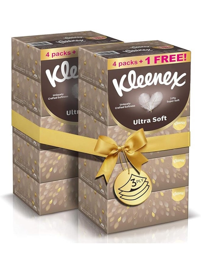 Kleenex Ultra Soft Premium Facial Tissues, 3-Ply, 96 Sheets, Pack of 10 Boxes