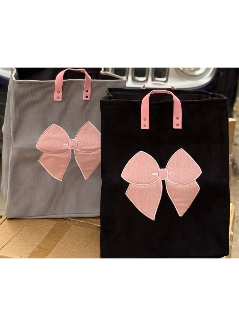Versatile foldable storage basket with leather handle