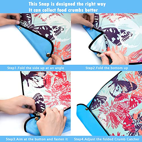 VOPHIA 3 Pack Adult Bibs for Women Washable Bib Butterfly Reusable Waterproof Clothing Protector with Optional Crumb Catcher - Image 2