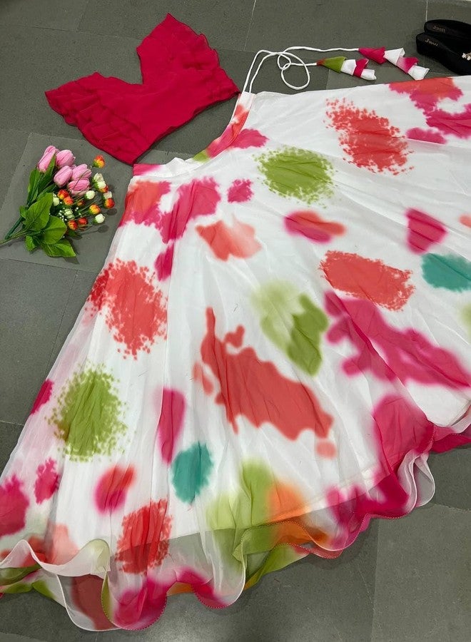 Yogilabel Girls Georgette Stylish Readymde Lehenga Choli Set- Kids Party Dress - - Image 5