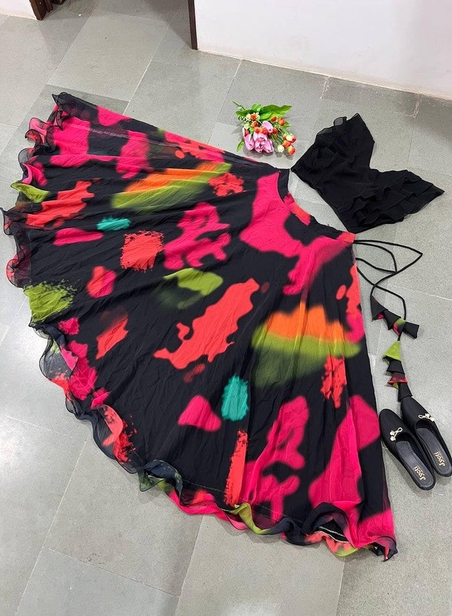 Yogilabel Girls Georgette Stylish Readymde Lehenga Choli Set- Kids Party Dress - - Image 2