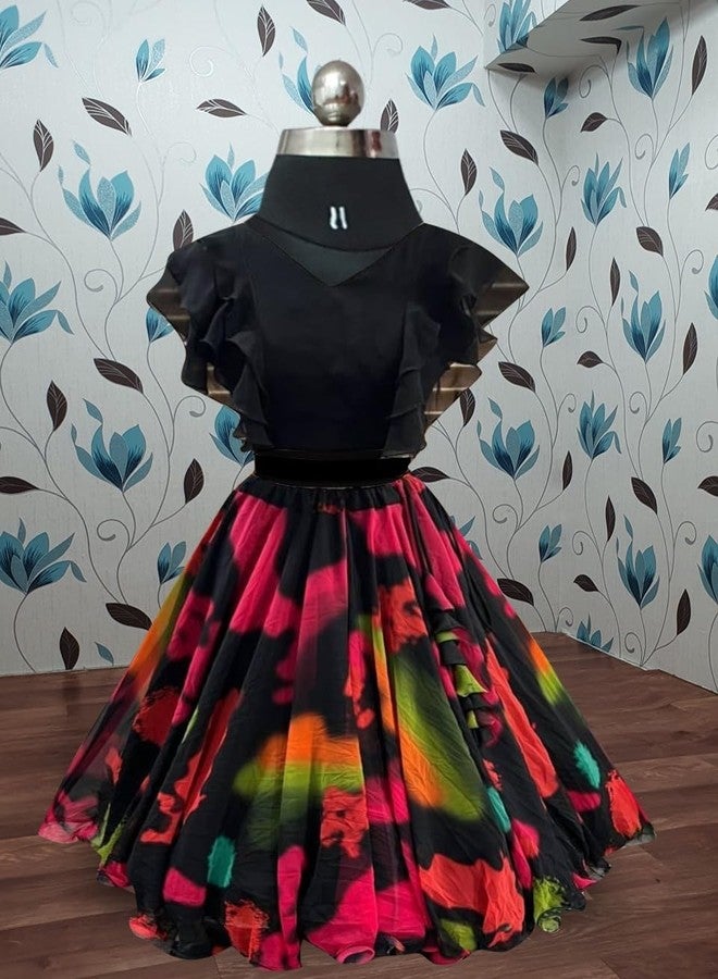 Yogilabel Girls Georgette Stylish Readymde Lehenga Choli Set- Kids Party Dress - - Image 4