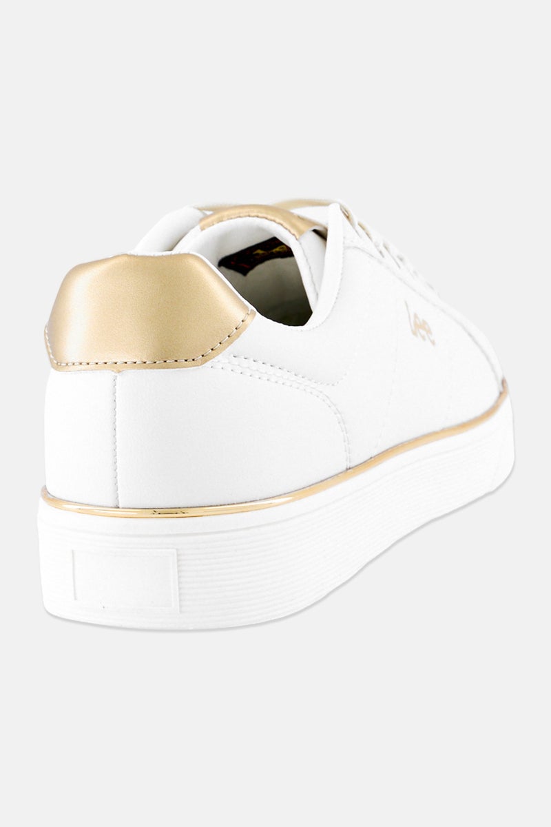 LEE Women Scarlet Brand Logo Lace Up Casual Shoes, White - Image 3