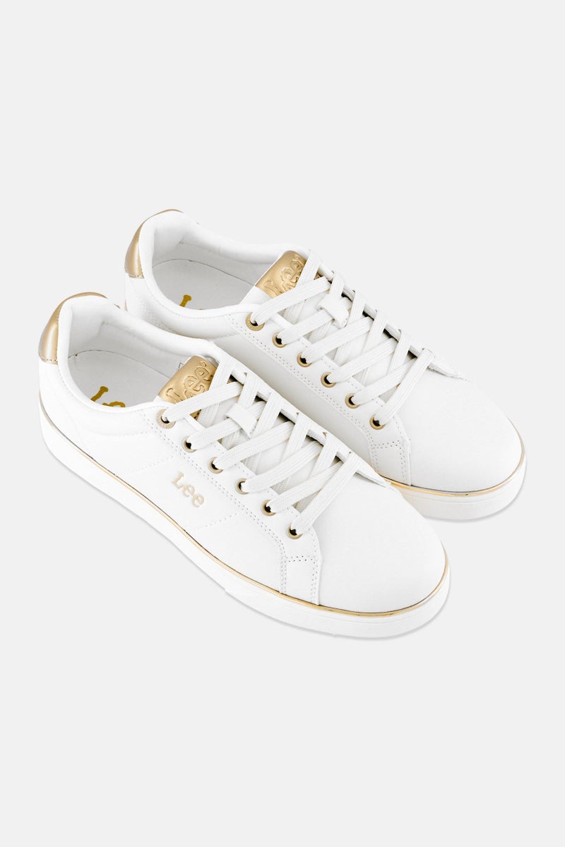 LEE Women Scarlet Brand Logo Lace Up Casual Shoes, White - Image 2