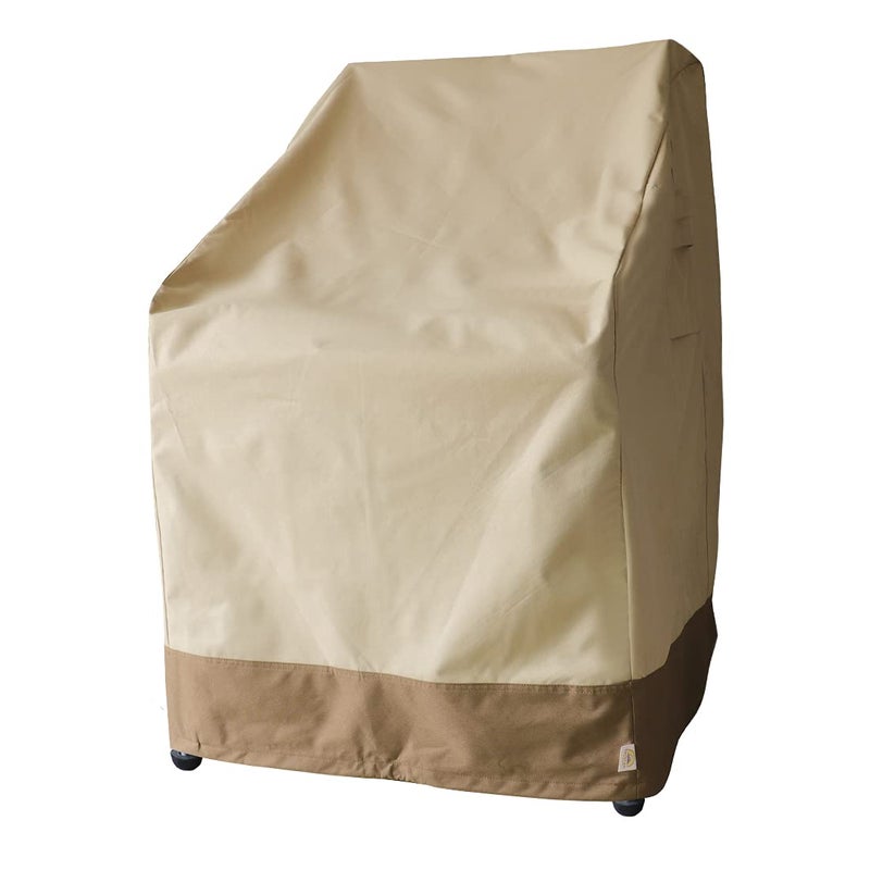 Vanteriam Patio Stackable Chairs Cover Durable and Waterproof Large Outdoor Stacking Chairs Cover Fits Stack of up to 8 Chairs