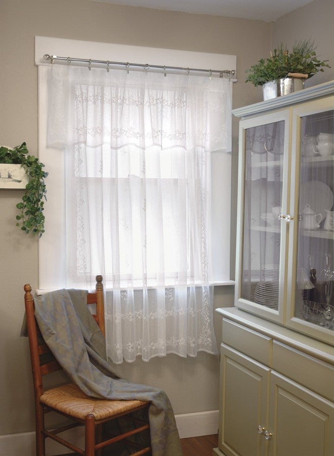 هيريتدج ليس ستارة دانتيل شفافة من هيريتدج، مقاس 60 × 16 بوصة، لون أبيض - Image 2