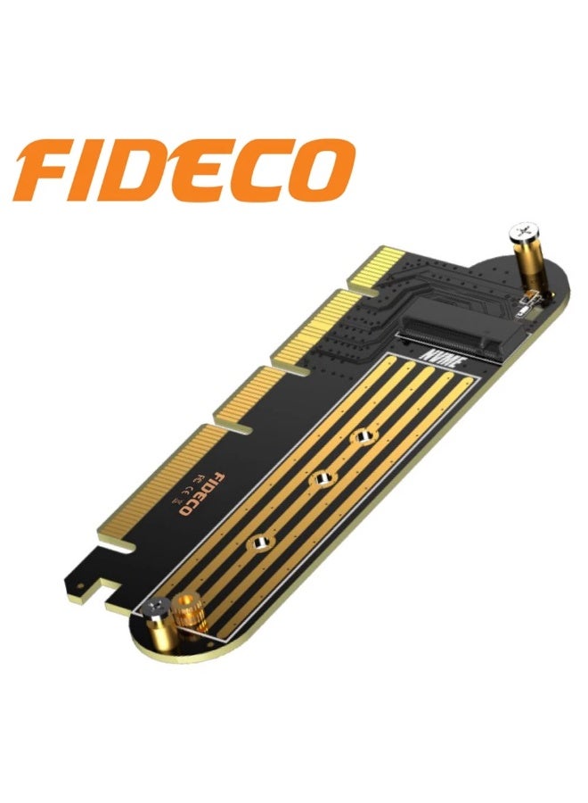 FIDECO PCIe X16 to M.2 NVMe SSD Adapter Card NV1P, Supports 2230–2280 M-Key & B+M Key, Up to 64Gbps - Image 1