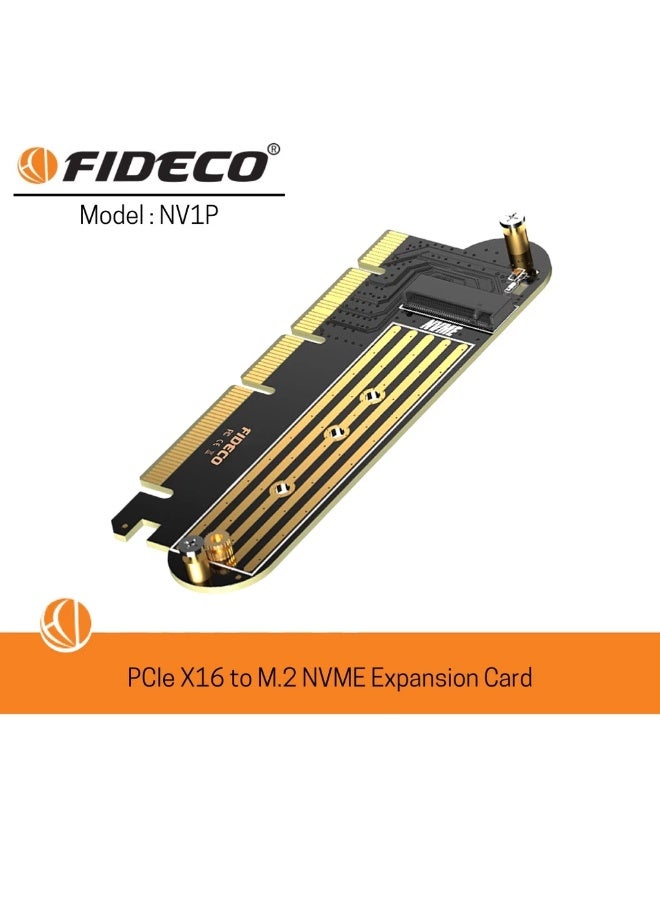 FIDECO PCIe X16 to M.2 NVMe SSD Adapter Card NV1P, Supports 2230–2280 M-Key & B+M Key, Up to 64Gbps - Image 3