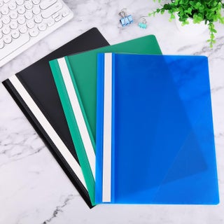 Al FAKHAMA A4 Project Folders - Pack of 6 Plastic Presentation Document Files in Blue, Green, and Black - view 4