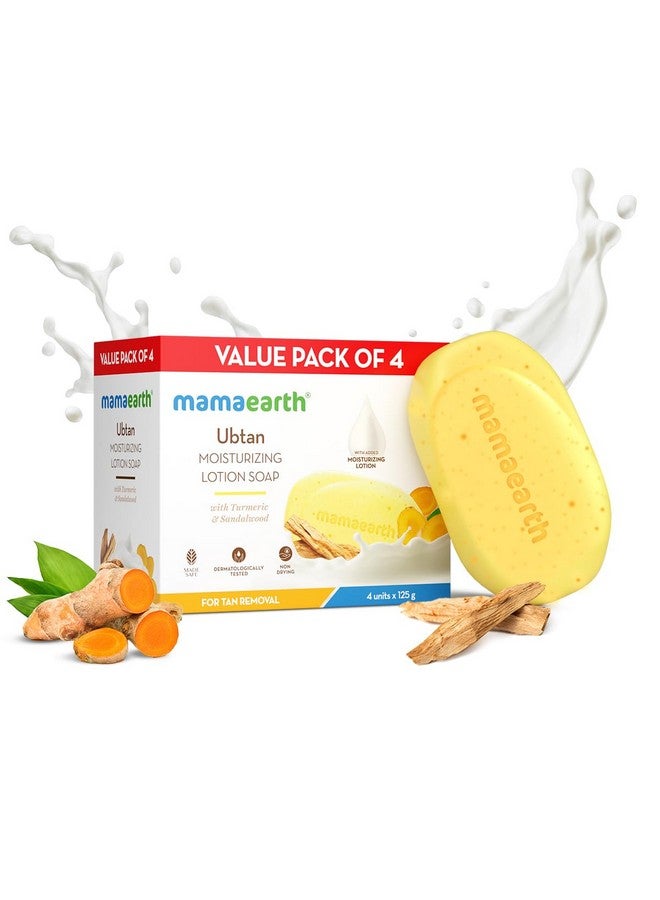 Mamaearth Ubtan Moisturizing Lotion Soap 125 G (Pack Of 4) | Removes Tan | Benefits Of Lotion In A Soap | Gently Exfoliates & Deeply Cleanses | Nourishes Dry Skin | Non Drying | Grade 1 Soap  - Image 2