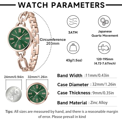 Asan Ge Women's Watch with Adjustable Chain Bracelet - Long Lasting Plating,Vintage Dainty Watches for Lady,Elegant Small Wrists ， No Tool Required, Water Resistant 100ft - Image 4