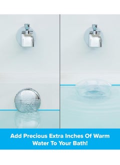 Bukela Bottomless Bath Overflow Drain Cover Adds Inches of Water to Tub for Warmer, Deeper Bath (Clear, 4" Diameter)  - Image 4