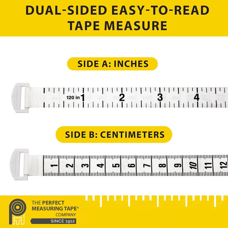 Perfect Measuring Tape - Extra Long 120 Inch Tailor's Flexible Retractable Tape with Dual Measurement (Inches & Metric) - Image 4