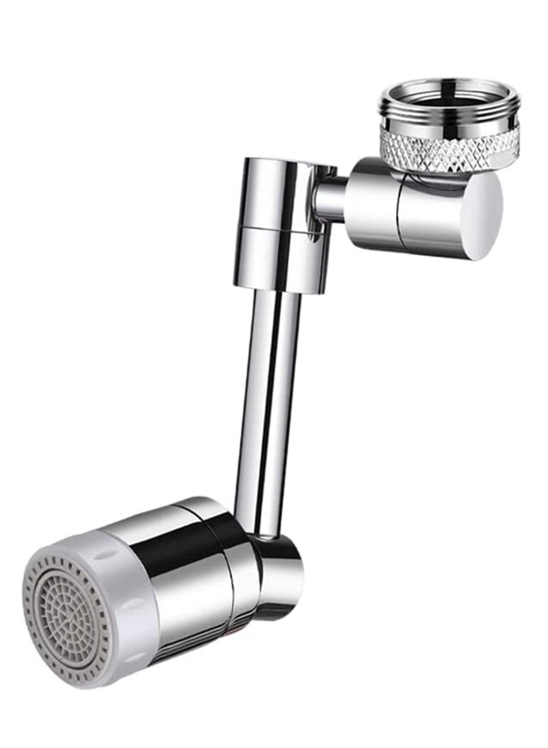 فوهة صنبور دوارة بزاوية 1800 درجة كبيرة، موسع صنبور مقاوم للتناثر، فوهتان موفرتان للمياه لصنبور حوض الحمام، حوض المطبخ (24 مم) - Image 1