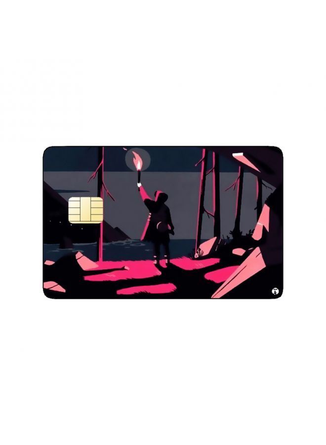 RKN ملصق بطاقة بنكية مطبوع رسم صبي جمالي مع مصباح يدوي - Image 1