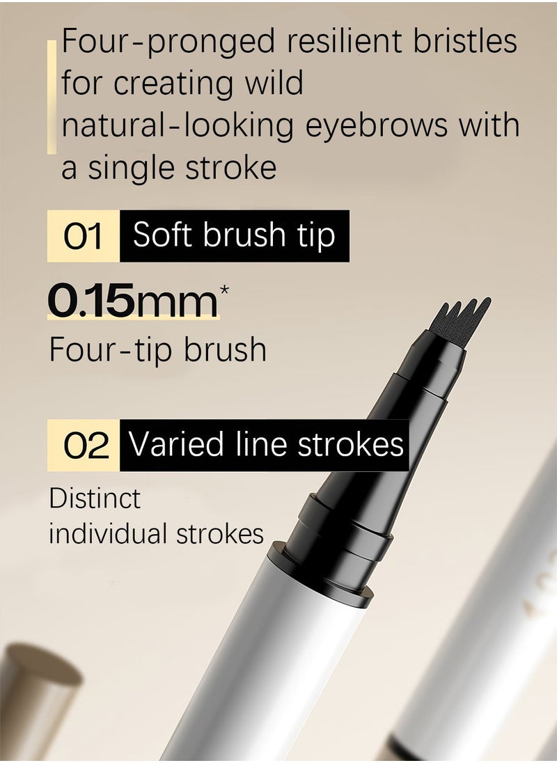 AMG - Eyebrow Pen with Micro-Fork Tip, 4 Tip Microblade Eyebrow Pen, Waterproof Smudgeproof Long Lasting Brow Contouring Pencil, Create Natural Brows (Dark Brown) - Image 1