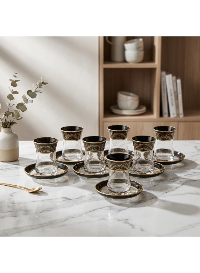 Acar Luxury Black & Gold Turkish Tea Glass Set with Contemporary Design – 6 Pieces | Made in Turkey - Image 4