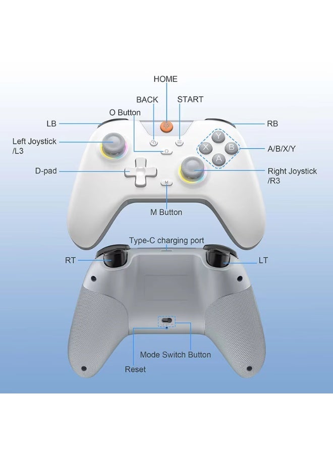 EasySMX X05 Wireless Gamepad Bluetooth Gaming Controller Compatible with PC/Phone/Switch/ Steam Gamer, RGB Light, Hall Effect - Image 2