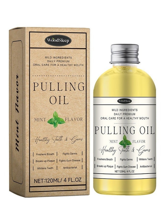 وودسليب سحب الزيت ، زيت سحب جوز الهند ، زيت جوز الهند العضوي النقي ، سحب 4 أوقية نكهة النعناع ، زيت جوز الهند العضوي ، زيت جوز الهند العضوي بنكهة النعناع - Image 1