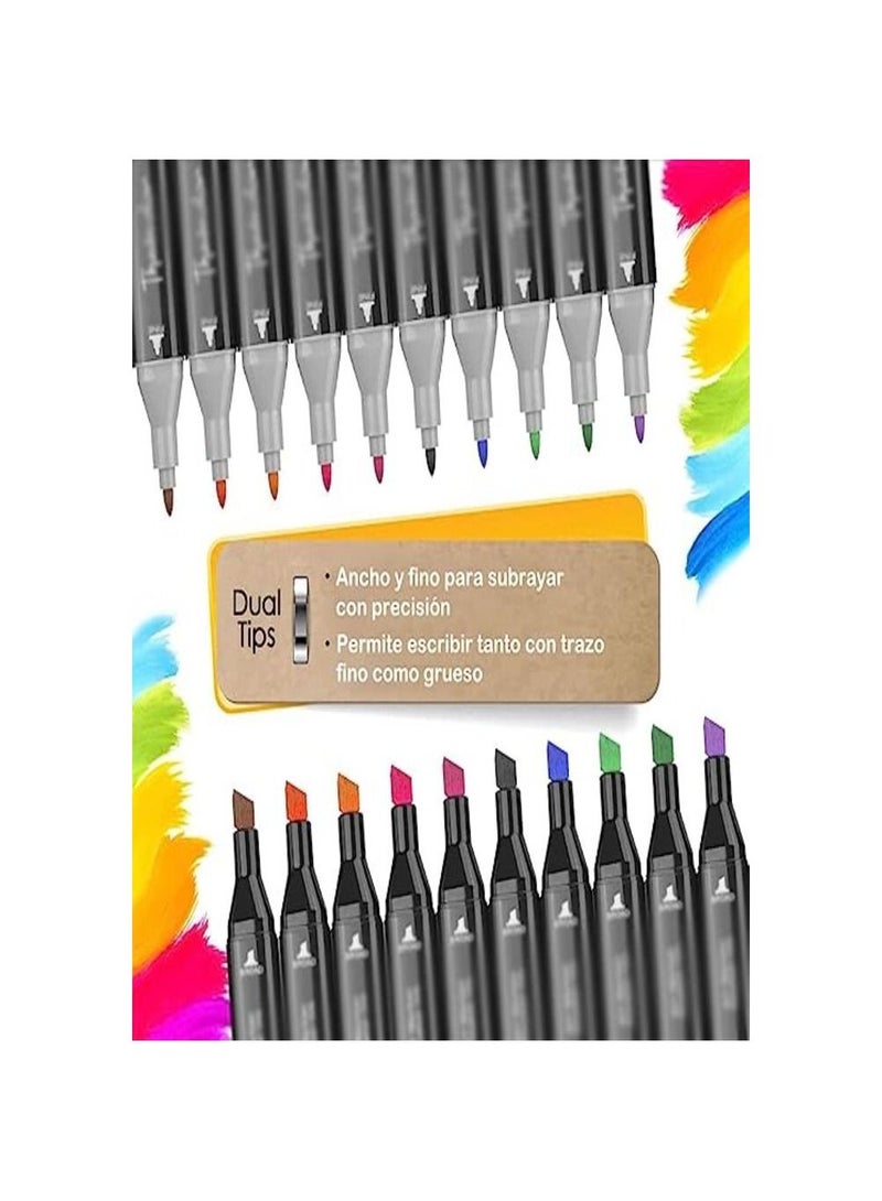 Smart 24 Colors Touch Five Pens And Markers Art Sketch Twin Marker Pens Broad Fine Point - Image 3